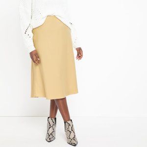 NWT Eloquii Gold Satin Midi Skirt - 24